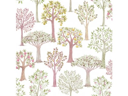 Dětská vliesová tapeta se stromy, 975-3, Mika,  ICH Wallcoverings, velikost 10,05 x 0,53 m