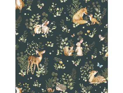 Zelená dětská vliesová tapeta se zvířátky, 972-3, Mika,  ICH Wallcoverings, velikost 10,05 x 0,53 m