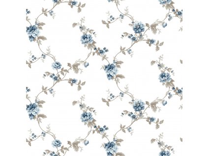 Bílá vliesová květinová tapeta na zeď, 84035, Blooming Garden, Cristiana Masi by Parato, velikost 10,05 x 0,53 m
