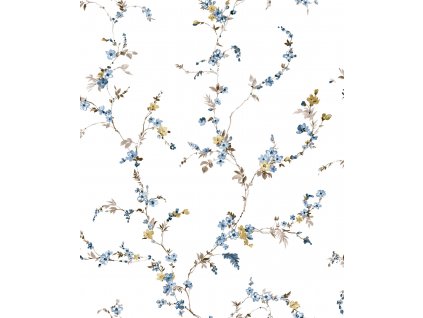 Bílá vliesová květinová tapeta na zeď, 84016, Blooming Garden, Cristiana Masi by Parato, velikost 10,05 x 0,53 m