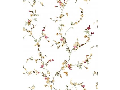 Bílá vliesová květinová tapeta na zeď, 84015, Blooming Garden, Cristiana Masi by Parato, velikost 10,05 x 0,53 m