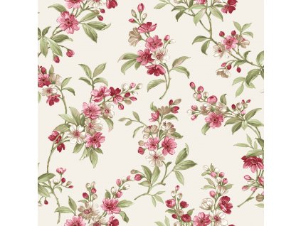Béžová vliesová květinová tapeta na zeď, 84005, Blooming Garden, Cristiana Masi by Parato, velikost 10,05 x 0,53 m