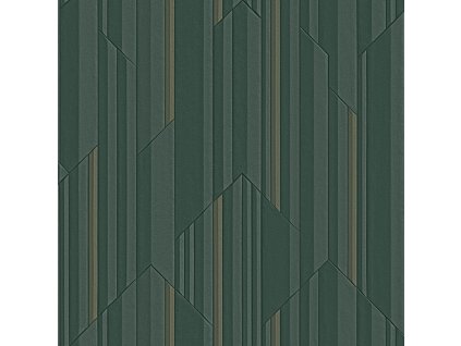 Luxusní  zelená geometrická vliesová tapeta na zeď, Z34921, Elie Saab 2, velikost 10,05 x 1,06 m