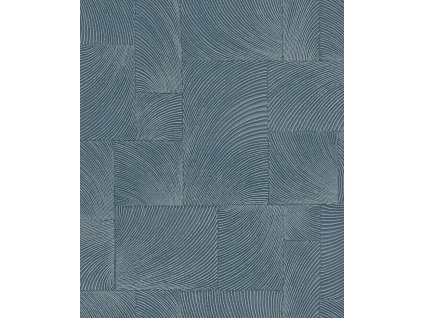 Modrá geometrická vliesová tapeta na zeď, A71501, Omura, Grandeco, velikost 10,05 x 0,53 m