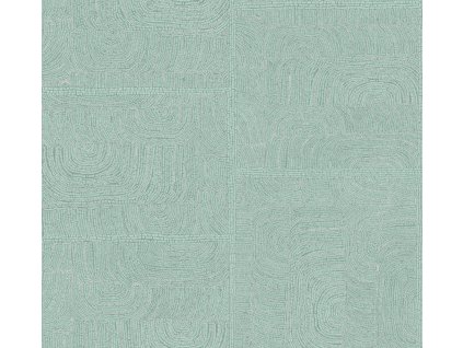 Geometrická vliesová tapeta na zeď, etno vzor, zelená, TER501, Terra, Masureel, velikost 0,7 x 10,05 m