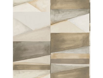 Geometrická vliesová tapeta na zeď,  béžová, šedá, SO27033, Soleado, Decoprint, velikost 10,05 x 0,53 m