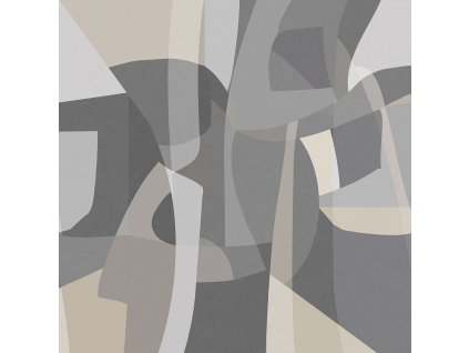 Geometrická vliesová obrazová tapeta na zeď, šedá, SOD27094, Soleado, Decoprint, velikost 3 x 2,8 m