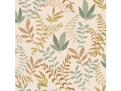 Vliesová tapeta na zeď, větvičky, listy, krémová, SO27062, Soleado, Decoprint, velikost 10,05 x 0,53 m