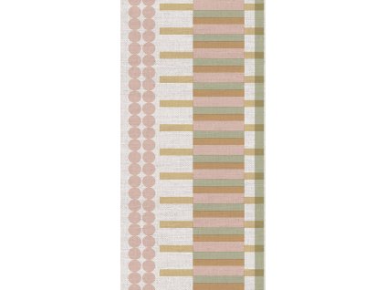 Geometrická vliesová tapetová bordura na zeď, růžová,  B39084, Arché, Cristiana Masi by Parato, velikost 10,05 x 0,265 m
