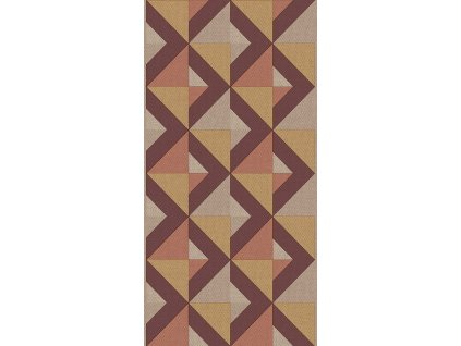 Geometrická vliesová tapetová bordura na zeď, vínová, B39098, Arché, Cristiana Masi by Parato, velikost 10,05 x 0,265 m