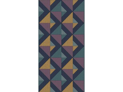 Geometrická vliesová tapetová bordura na zeď, fialová, B39097, Arché, Cristiana Masi by Parato, velikost 10,05 x 0,265 m