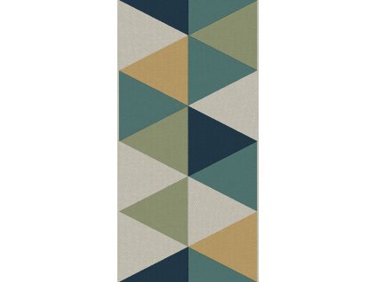 Geometrická vliesová tapetová bordura na zeď, modro-zelená, B39095, Arché, Cristiana Masi by Parato, velikost 10,05 x 0,265 m