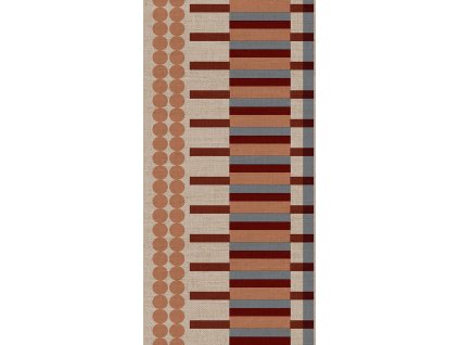 Geometrická vliesová tapetová bordura na zeď, vínová, B39088, Arché, Cristiana Masi by Parato, velikost 10,05 x 0,265 m