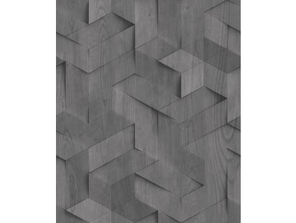 Vliesová tapeta na zeď, černá, 3D imitace dřevěného obložení, M74409, Brut, Ugépa, velikost 10,05 x 0,53 m