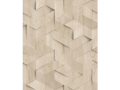 3D Vliesová tapeta na zeď, béžová, imitace dřevěného obložení, M74407, Brut, Ugépa, velikost 10,05 x 0,53 m