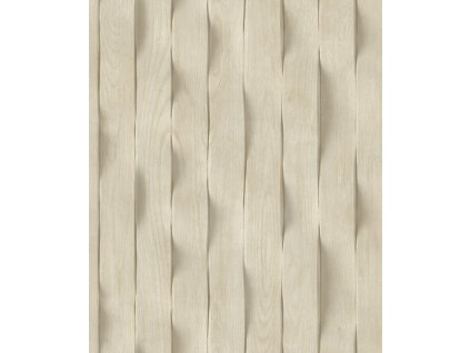3D Vliesová tapeta na zeď, béžová, imitace dřevěného obložení, lamely, M75607, Brut, Ugépa, velikost 10,05 x 0,53 m