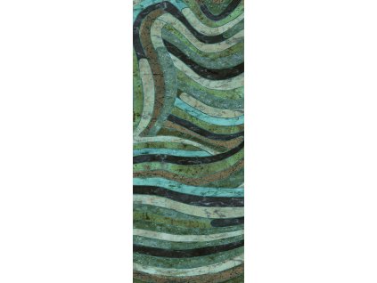 Geometrická vliesová obrazová tapeta na zeď, zelená, DGROC2023-300, Rock, Masureel, velikost 1,06 x 3 m