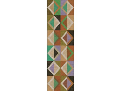 Geometrická vliesová obrazová tapeta na zeď, hnědo-zelená, DGJOY4032-260, Joy, Masureel, velikost 0,87 x 2,6 m