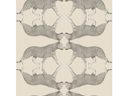 Vliesová tapeta na zeď, krémovo-stříbrná, leopard, NHW1032, Perla, Decoprint, velikost 10,05 x 0,53 m