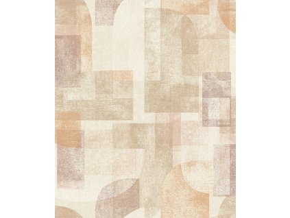 Geometrická vliesová tapeta na zeď, hnědá, PH3508, Perfect Harmony, Grandeco, velikost 10,05 x 0,53 m