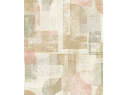 Geometrická vliesová tapeta na zeď, zelená, PH3507, Perfect Harmony, Grandeco, velikost 10,05 x 0,53 m