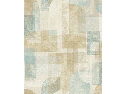Geometrická vliesová tapeta na zeď, okrová, PH3506, Perfect Harmony, Grandeco, velikost 10,05 x 0,53 m