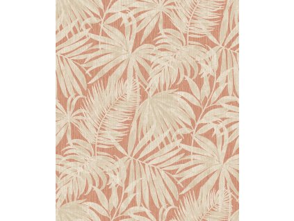 Vliesová tapeta na zeď, cihlově červená, listy, PH3415, Perfect Harmony, Grandeco, velikost 10,05 x 0,53 m