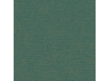Geometrická vliesová tapeta na zeď, zeleno-zlatá, PH3309, Perfect Harmony, Grandeco, velikost 10,05 x 0,53 m