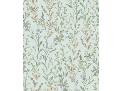 Vliesová tapeta na zeď, tyrkysová, květiny, PH3206, Perfect Harmony, Grandeco, velikost 10,05 x 0,53 m