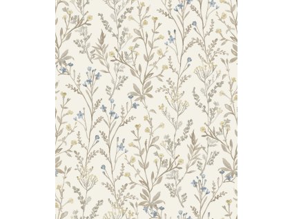 Vliesová tapeta na zeď, hnědo-šedá, květiny, PH3205, Perfect Harmony, Grandeco, velikost 10,05 x 0,53 m
