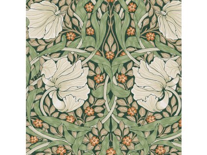 Vliesová tapeta na zeď, zeleno-béžová, květiny, 124242, William Morris At Home, velikost 10 x 0,52 m