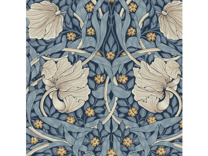 Vliesová tapeta na zeď, modrá, květiny, 124241, William Morris At Home, velikost 10 x 0,52 m