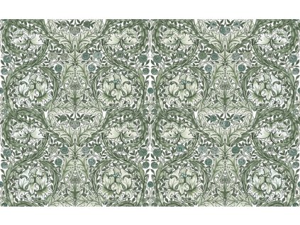 Vliesová obrazová tapeta na zeď, zelená, květiny, 125418, William Morris At Home, velikost 4 x 2,5 m
