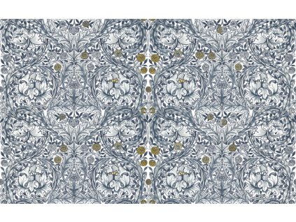 Vliesová obrazová tapeta na zeď, modrá, květiny, 125400, William Morris At Home, velikost 4 x 2,5 m
