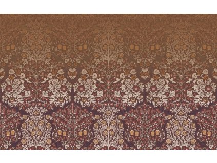 Vliesová obrazová tapeta na zeď, červená, květiny, listy, 125346, William Morris At Home, velikost 4 x 2,5 m
