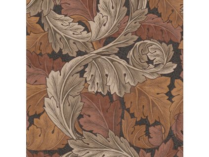 Vliesová tapeta na zeď, hnědo-oranžová, listy, 124224, William Morris At Home, velikost 10 x 0,52 m