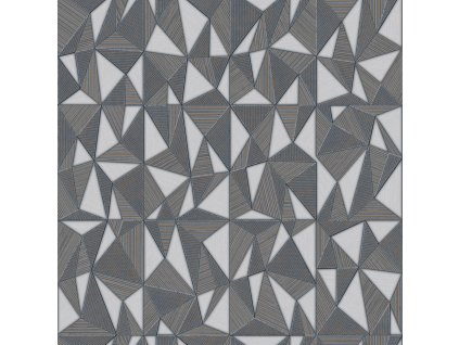 Geometrická vliesová tapeta na zeď, šedá, 23204-5, Omega, AdaWall, velikost 10 x 1,06 m