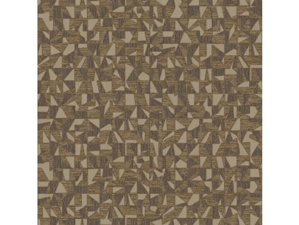 Geometrická vliesová tapeta na zeď, hnědo-zlatá, 1512-5, Vera, AdaWall, velikost 10 x 1,06 m
