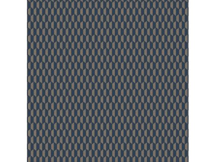 Geometrická vliesová tapeta na zeď, modro-hnědá, imitace látky, 23208-6, Omega, AdaWall, velikost 15,6 x 1,06 m