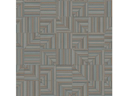 Geometrická vliesová tapeta na zeď, modro-hnědá, imitace látky, 23209-4, Omega, AdaWall, velikost 10 x 1,06 m