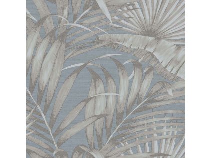 Luxusní vliesová tapeta na zeď, modrá, listy, 42206, Aura, Cristiana Masi by Parato, velikost 10,05 x 1,06 m