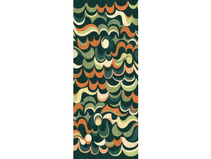 Vliesová obrazová tapeta na zeď, zelená, vlnky, DGRHA1042-260, Rhapsody, Masureel, velikost 1,06 x 2,6 m