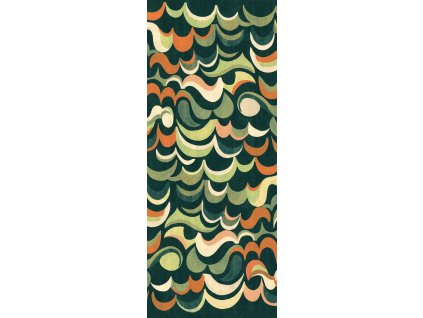 Vliesová obrazová tapeta na zeď, zelená, vlnky, DGRHA1041-300, Rhapsody, Masureel, velikost 1,06 x 3 m
