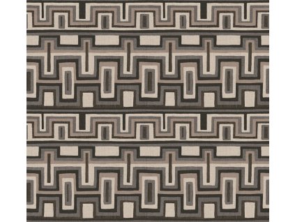 Geometrická vliesová tapeta na zeď, černo-šedá, etno, AMA003, Amani, Masureel, velikost 10,05 x 0,7 m
