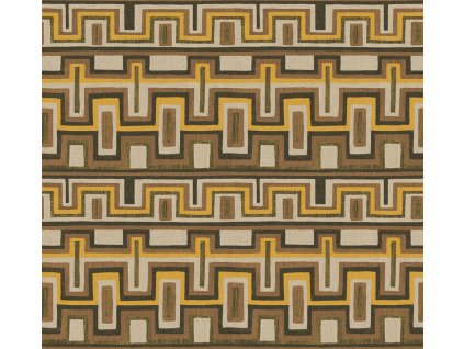Geometrická vliesová tapeta na zeď, hnědá, etno, AMA002, Amani, Masureel, velikost 10,05 x 0,7 m