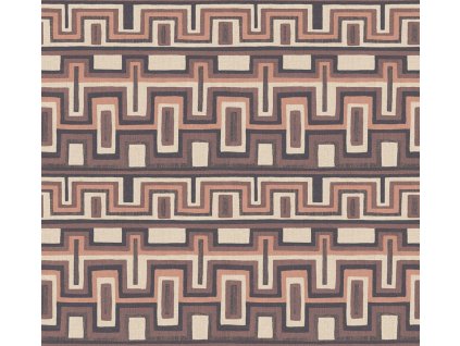 Geometrická vliesová tapeta na zeď, černo-hnědá, etno, AMA004, Amani, Masureel, velikost 0,7 x 10,05 m