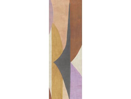 Geometrická vliesová obrazová tapeta na zeď, hnědo-fialová, DGAMA3042-260, Amani, Masureel, velikost 1,06 x 2,6 m