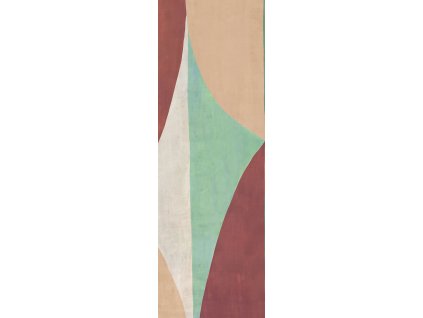 Geometrická vliesová obrazová tapeta na zeď, zeleno-hnědá, DGAMA3023-300, Amani, Masureel, velikost 1,06 x 3 m