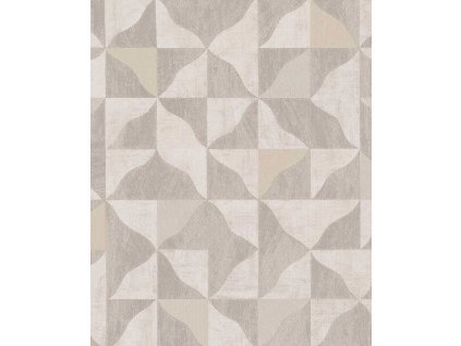 Geometrická vliesová tapeta na zeď, hnědo-béžová, 340322, Sensory Eijffinger, velikost 10 x 0,7 m
