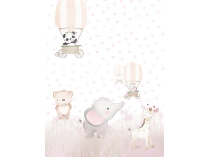 Dětská vliesová obrazová tapeta na zeď, zvířátka, CW6031-1, Cute Walls, Decoprint, velikost 2,12 x 2,8 m